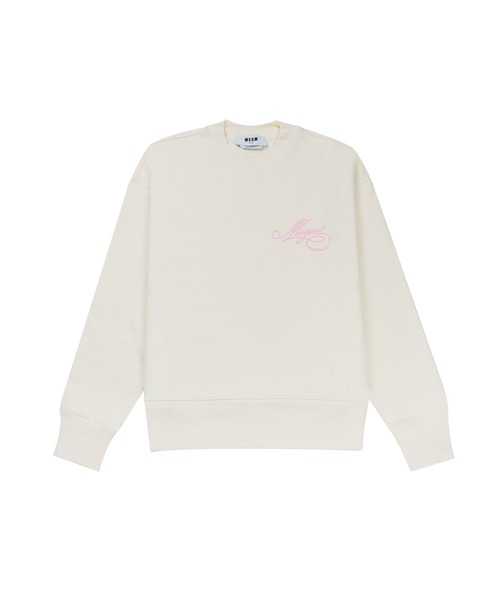 MSGM(エムエスジーエム)の「【NEW】MSGM NEW刺繍ロゴ スウェットシャツ(スウェット・レディース・ホワイト/ダークブラウン・S/M)」の1枚目の写真