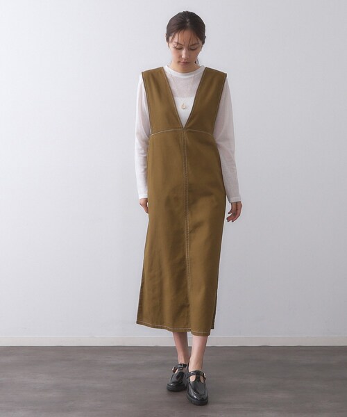 OPAQUE.CLIP(オペークドットクリップ)の「シアーラウンドネックカットソー【洗濯機洗い可】(Tシャツ/カットソー・レディース・ホワイト/チャコールグレー/ブラック/ライトイエロー系・38/40/42)」の6枚目の写真