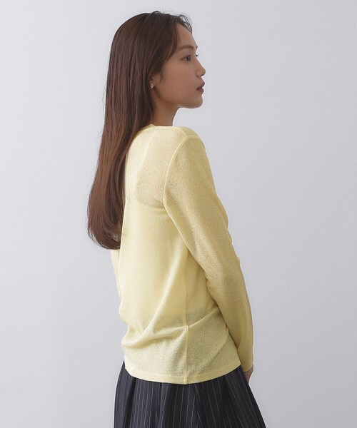 OPAQUE.CLIP(オペークドットクリップ)の「シアーラウンドネックカットソー【洗濯機洗い可】(Tシャツ/カットソー・レディース・ホワイト/チャコールグレー/ブラック/ライトイエロー系・38/40/42)」の22枚目の写真