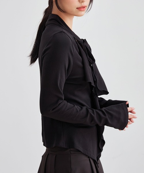 Lace Ladies(レースレディース)の「ボウタイ付き ラッフル フリル 長袖 プルオーバー(Tシャツ/カットソー・レディース・ブラック/ブラウン・FREE)」の13枚目の写真