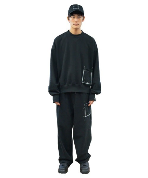 SISE（シセ）の「SISE CREW POCKET SWEAT（スウェット・メンズ・ブラック・MEDIUM）」の2枚目の写真