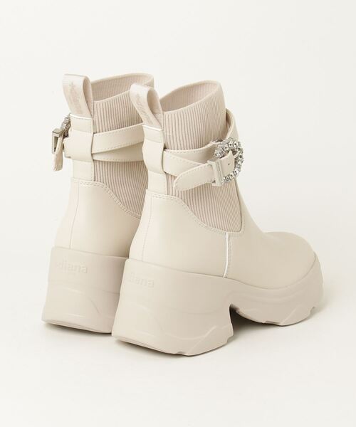 【DIANA】ショートブーツ 軽量】クリスタルバックル ショートブーツ（ブーツ）｜+diana（プラス