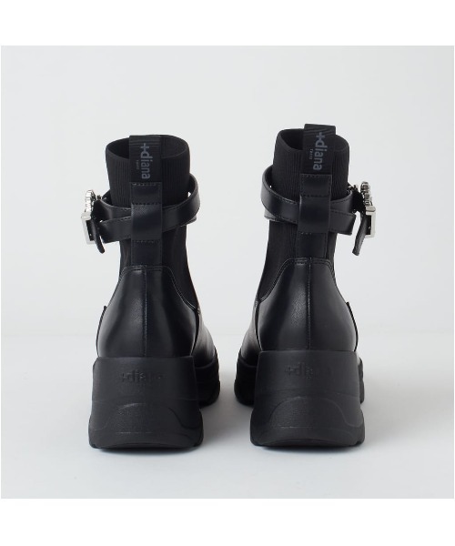 軽量】クリスタルバックル ショートブーツ（ブーツ）｜+diana（プラス