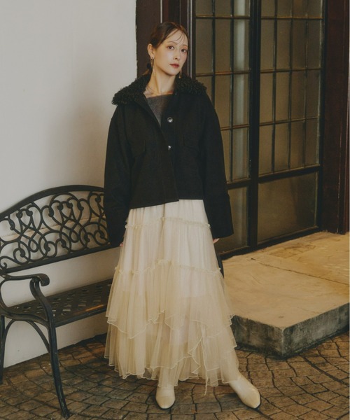 フェイクウールショートアウター（その他アウター）｜Olu.（オルドット