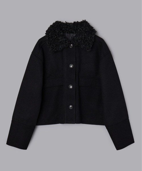 Olu.（オルドット）の「フェイクウールショートアウター（その他アウター・レディース・チャコールグレー/アイボリー/ブラック・FREE）」の18枚目の写真