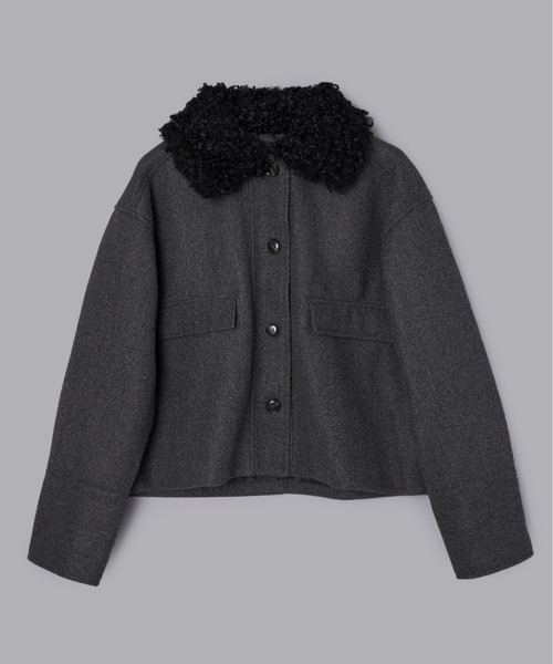 Olu.（オルドット）の「フェイクウールショートアウター（その他アウター・レディース・チャコールグレー/アイボリー/ブラック・FREE）」の19枚目の写真