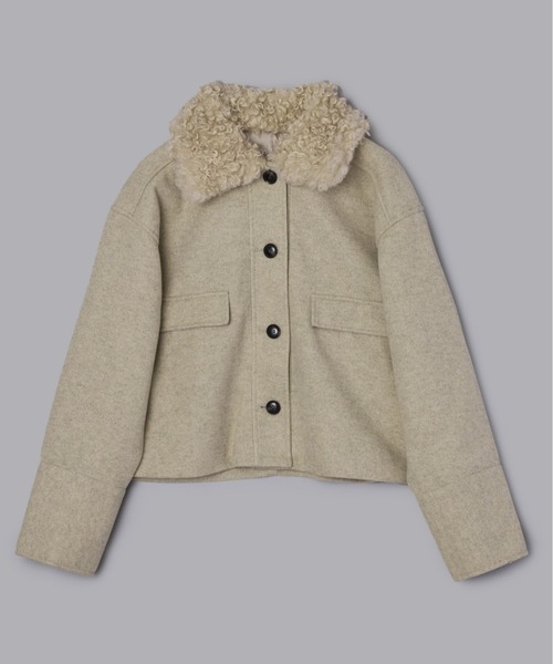 Olu.（オルドット）の「フェイクウールショートアウター（その他アウター・レディース・チャコールグレー/アイボリー/ブラック・FREE）」の20枚目の写真