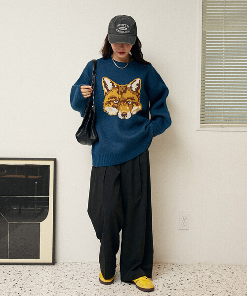 セール】PUBLUX/パブリュクス アニマル ジャガード ビッグ ニット 限定