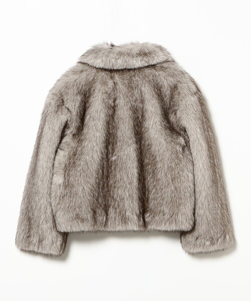 Ray BEAMS（レイビームス）の「フェイクファー ショート ブルゾン（ブルゾン・レディース・ダークブラウン/シルバー・0/1）」の6枚目の写真