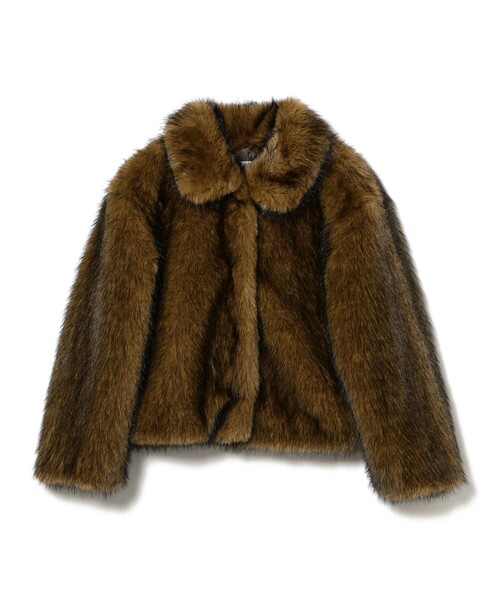 Ray BEAMS（レイビームス）の「フェイクファー ショート ブルゾン（ブルゾン・レディース・ダークブラウン/シルバー・0/1）」の8枚目の写真