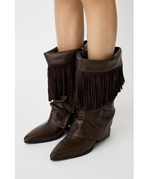 MOUSSY（マウジー）の「FRINGE COVER ブーツ（ブーツ・レディース・ブラウン・SMALL/LARGE/MEDIUM）」の16枚目の写真