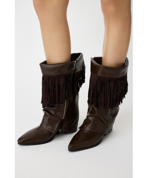 MOUSSY（マウジー）の「FRINGE COVER ブーツ（ブーツ・レディース・ブラウン・SMALL/LARGE/MEDIUM）」の17枚目の写真