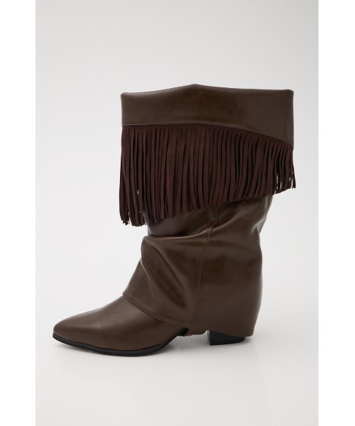 MOUSSY（マウジー）の「FRINGE COVER ブーツ（ブーツ・レディース・ブラウン・SMALL/LARGE/MEDIUM）」の11枚目の写真