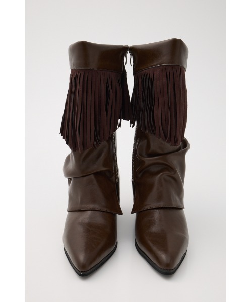 MOUSSY（マウジー）の「FRINGE COVER ブーツ（ブーツ・レディース・ブラウン・SMALL/LARGE/MEDIUM）」の12枚目の写真