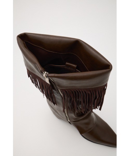 MOUSSY（マウジー）の「FRINGE COVER ブーツ（ブーツ・レディース・ブラウン・SMALL/LARGE/MEDIUM）」の7枚目の写真