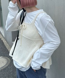 ペプラムニットキャミ