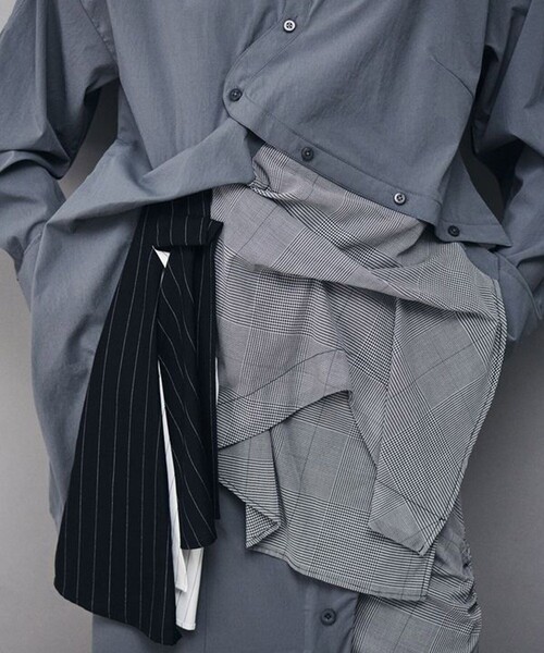 UN3D./アンスリード】PATTERN MIX SHIRT/パターンミックスシャツ