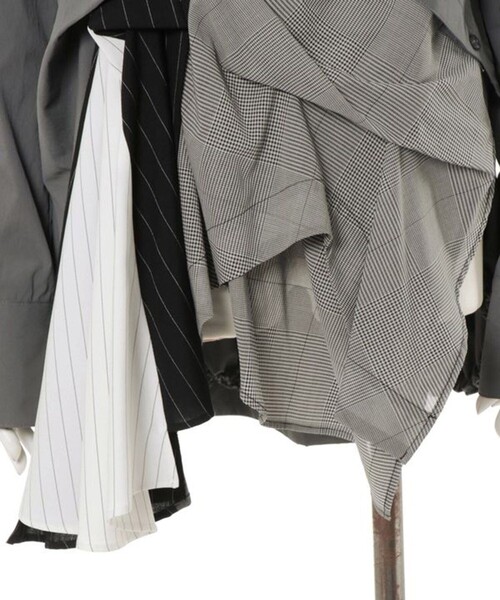 UN3D./アンスリード】PATTERN MIX SHIRT/パターンミックスシャツ