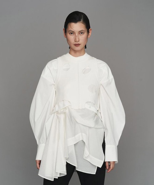 UN3D.アンスリードユニゾン ストライプ柄シャツ 36 UN3D./アンスリード】PATTERN MIX SHIRT/パターンミックスシャツ