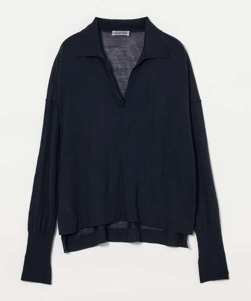 新品未使用conteディープVネックスキッパーニット　ブラック conte＞ディープVネック スキッパーニット