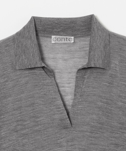 conte＞シアー スキッパー プルオーバーニット（ニット/セーター