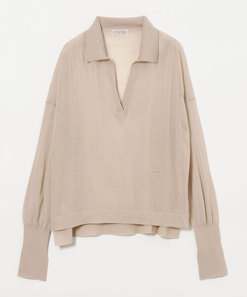 完売！入手困難！ conte コンテ スキッパー ニット　シアー オフホワイト 完売！入手困難！ conte コンテ スキッパー ニット シアー オフ