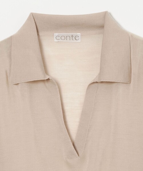 conte＞シアー スキッパー プルオーバーニット（ニット/セーター