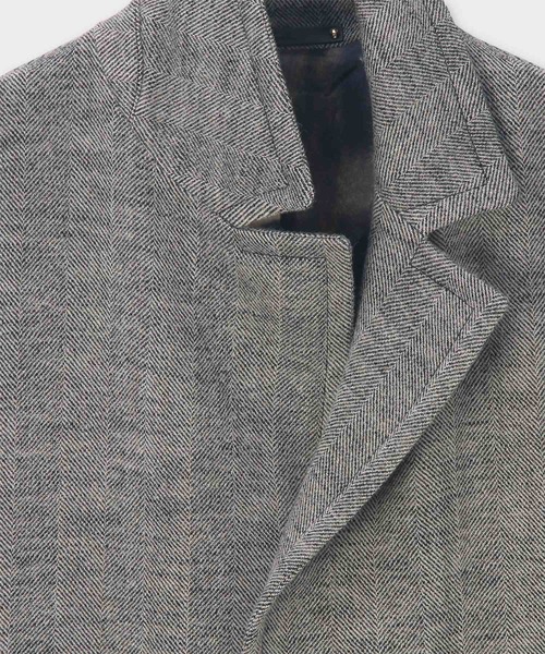 ★ヘリンボーン★ ポールスミス チェスターコート シングル 日本製 グレー ワイドヘリンボーン ツィードコート / 253122 689Z（チェスターコート