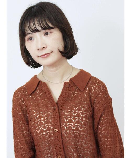 Samansa Mos2 blue（サマンサモスモスブルー）の「透かし柄ニットポロ（ニット/セーター・レディース・キナリ/ブラウン/ブラック・F）」の14枚目の写真