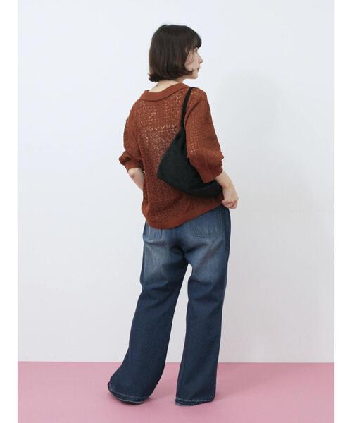 Samansa Mos2 blue（サマンサモスモスブルー）の「透かし柄ニットポロ（ニット/セーター・レディース・キナリ/ブラウン/ブラック・F）」の22枚目の写真