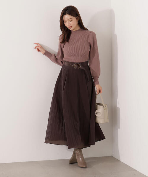 PROPORTION BODY DRESSING（プロポーションボディドレッシング）の「ベルト付きシアーフレアスカート / 1215220013（スカート・レディース・ブラック/グレー/ブラウン・P/S/MEDIUM）」の6枚目の写真