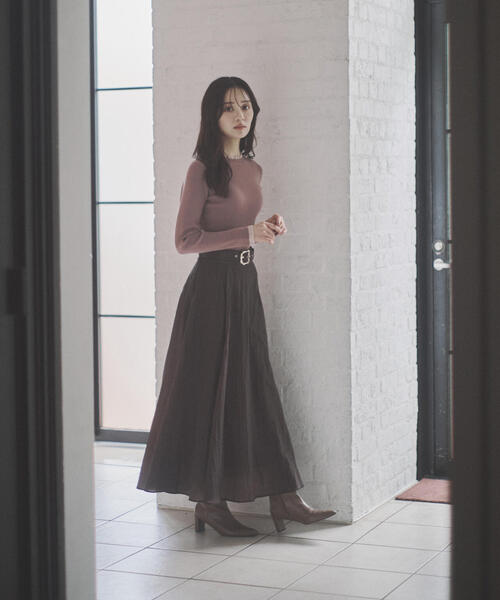 PROPORTION BODY DRESSING（プロポーションボディドレッシング）の「ベルト付きシアーフレアスカート / 1215220013（スカート・レディース・ブラック/グレー/ブラウン・P/S/MEDIUM）」の3枚目の写真