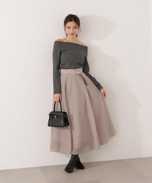 PROPORTION BODY DRESSING（プロポーションボディドレッシング）の「ベルト付きシアーフレアスカート / 1215220013（スカート・レディース・ブラック/グレー/ブラウン・P/S/MEDIUM）」の2枚目の写真