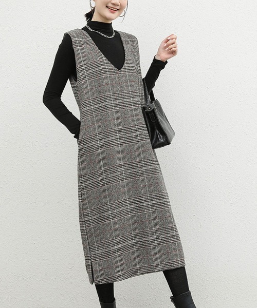 SallyLunn（サリーラン）の「チェックジャンスカ（スカート・レディース・グレー系1/グレー系2・M/L/MEDIUM/LARGE）」の2枚目の写真