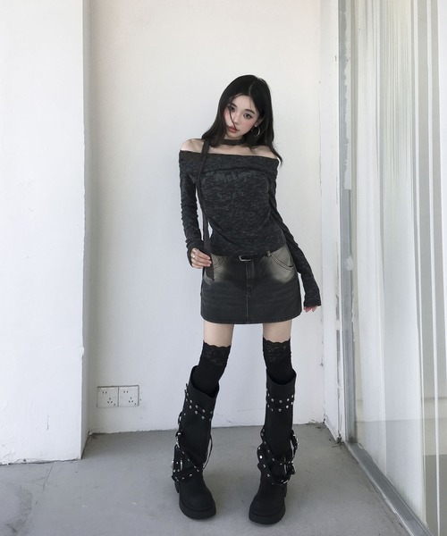 VEILA(ヴェイラ)の「ドレープデザインロングスリーブ(ニット/セーター・レディース・グレー・フリー)」の3枚目の写真