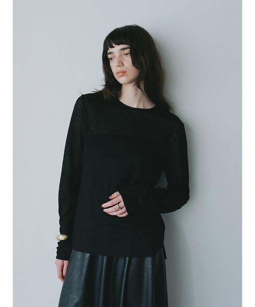 HER.(ハー)の「ウールジャガードプルオーバー(Tシャツ/カットソー・レディース・ブラック/ネイビー・フリー)」の3枚目の写真