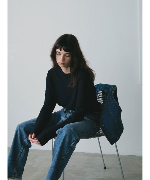 HER.(ハー)の「ウールジャガードプルオーバー(Tシャツ/カットソー・レディース・ブラック/ネイビー・フリー)」の7枚目の写真