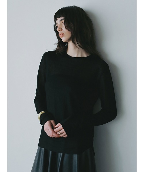 HER.(ハー)の「ウールジャガードプルオーバー(Tシャツ/カットソー・レディース・ブラック/ネイビー・フリー)」の4枚目の写真