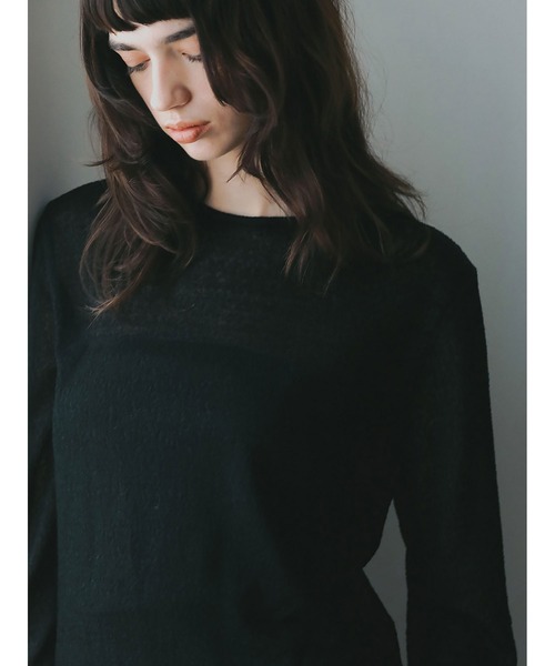 HER.(ハー)の「ウールジャガードプルオーバー(Tシャツ/カットソー・レディース・ブラック/ネイビー・フリー)」の6枚目の写真