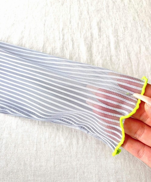 Q(キュー)の「ストライプチュールウォームインナー(Tシャツ/カットソー・レディース・ライトグレー/ブラック・MEDIUM)」の14枚目の写真