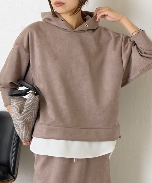 Jena espace merveilleux（ジェナ　エスパスメルヴェイユ）の「フェイクスエードセットアップ（ワンピース・レディース・チャコールグレー/グレー・FREE）」の7枚目の写真