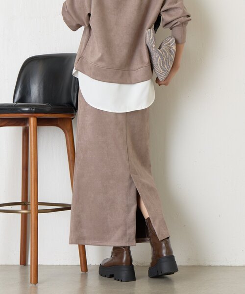 Jena espace merveilleux（ジェナ　エスパスメルヴェイユ）の「フェイクスエードセットアップ（ワンピース・レディース・チャコールグレー/グレー・FREE）」の12枚目の写真