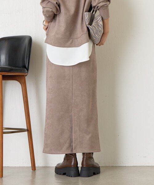 Jena espace merveilleux（ジェナ　エスパスメルヴェイユ）の「フェイクスエードセットアップ（ワンピース・レディース・チャコールグレー/グレー・FREE）」の13枚目の写真