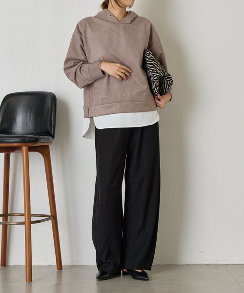 Jena espace merveilleux（ジェナ　エスパスメルヴェイユ）の「フェイクスエードセットアップ（ワンピース・レディース・チャコールグレー/グレー・FREE）」の14枚目の写真