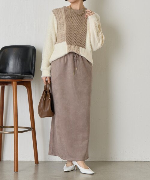 Jena espace merveilleux（ジェナ　エスパスメルヴェイユ）の「フェイクスエードセットアップ（ワンピース・レディース・チャコールグレー/グレー・FREE）」の21枚目の写真