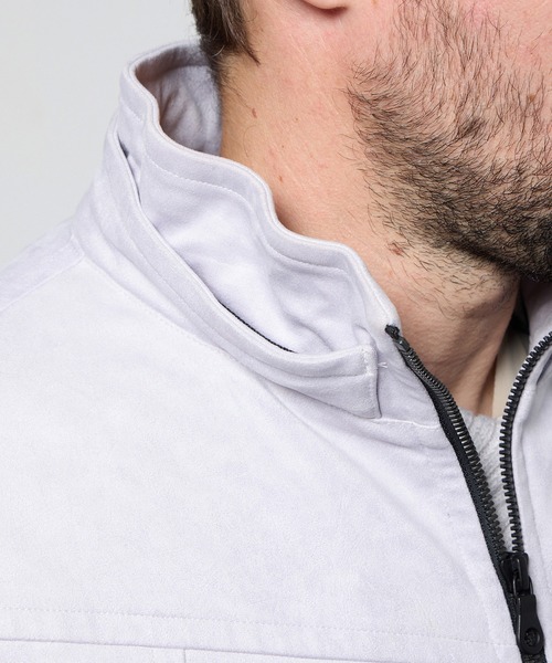 マイクロ起毛ポンチ ワッシャープリント中綿ブルゾン（ブルゾン