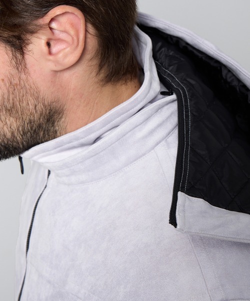 マイクロ起毛ポンチ ワッシャープリント中綿ブルゾン（ブルゾン