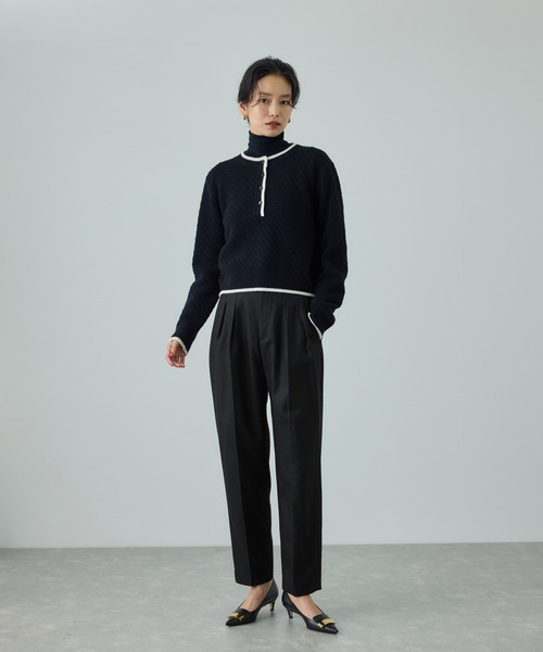 ROPE'(ロペ)の「ウール混プレミアムサキソニーパンツ/イージーケア・セットアップ対応(その他パンツ・レディース・ブラック・36/38/40)」の5枚目の写真