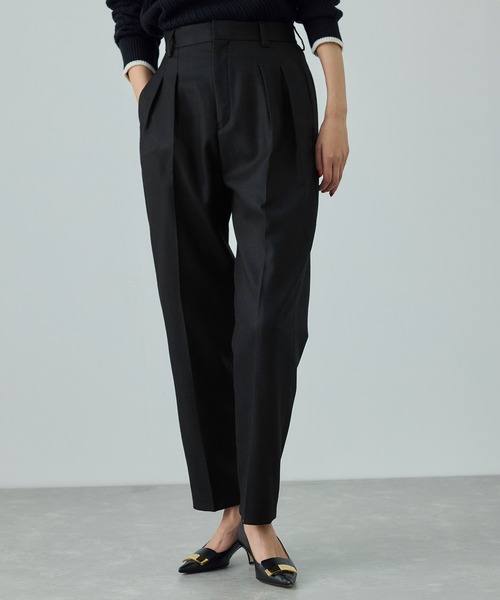 ROPE'(ロペ)の「ウール混プレミアムサキソニーパンツ/イージーケア・セットアップ対応(その他パンツ・レディース・ブラック・36/38/40)」の6枚目の写真