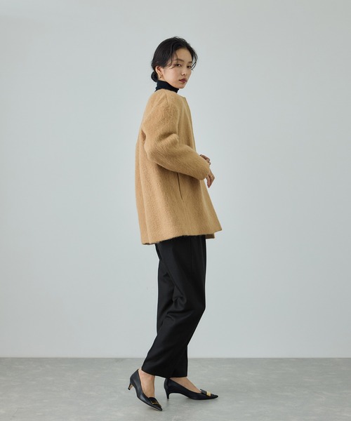 ROPE'(ロペ)の「ウール混プレミアムサキソニーパンツ/イージーケア・セットアップ対応(その他パンツ・レディース・ブラック・36/38/40)」の8枚目の写真